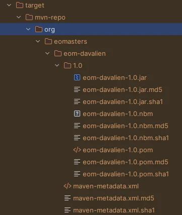 Example deployment result for my eom-davalien project.