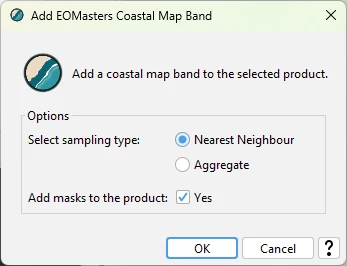 Adding a coastal map band in ESA SNAP by using the EOMasters Toolbox Pro