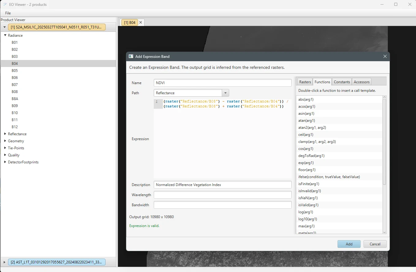 Calculating data by using maths expressions in the dev-tool
